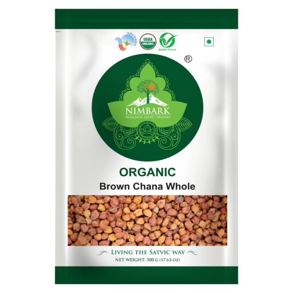 Nimbark Organic Whole Brown Chana | Brown Chana Whole | Kala Chana 500gm